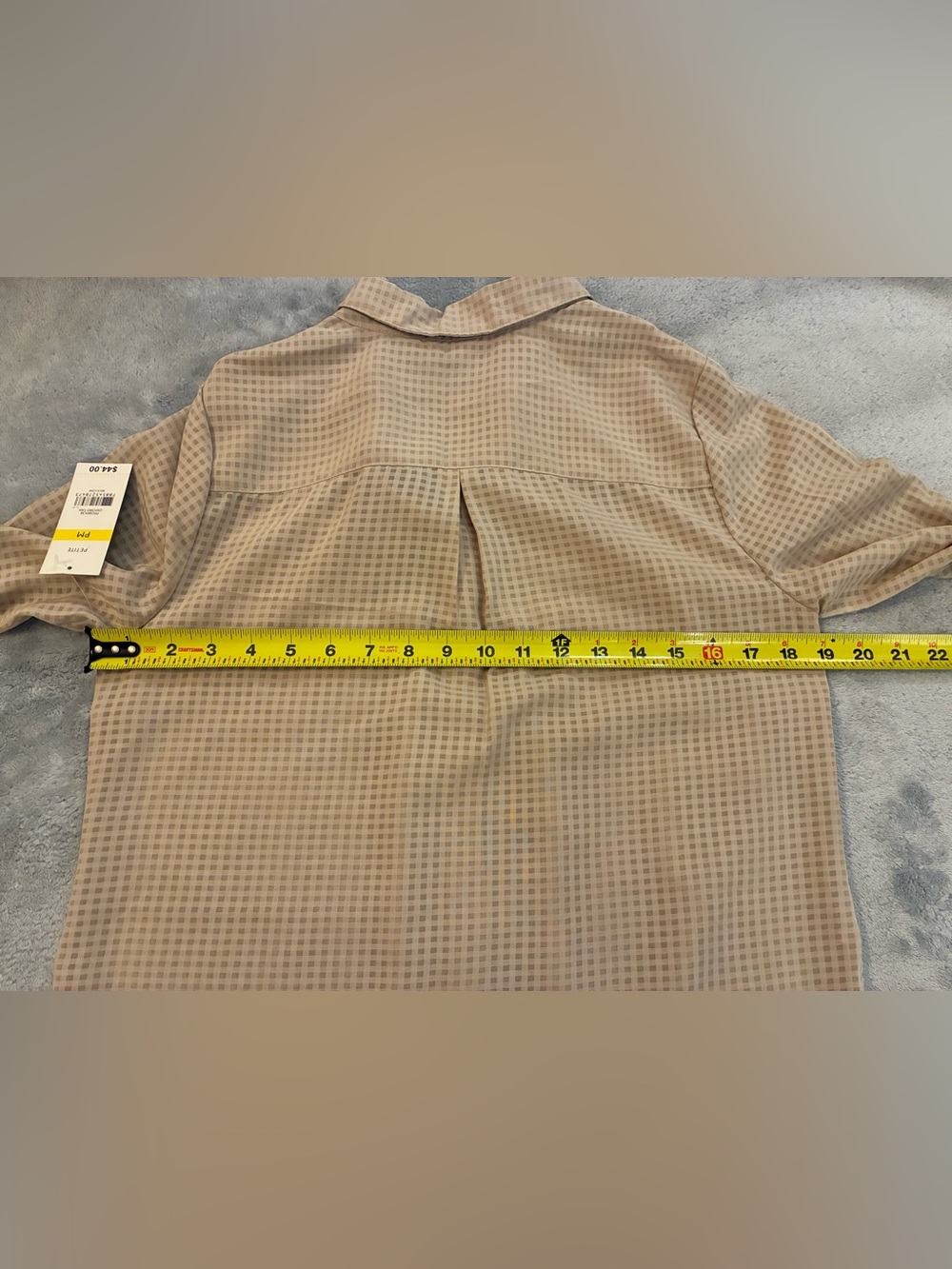 Women’s Kim Roger’s Brand Tan Button-Front Casual Shirt Size Petite Medium - Picture 9 of 11